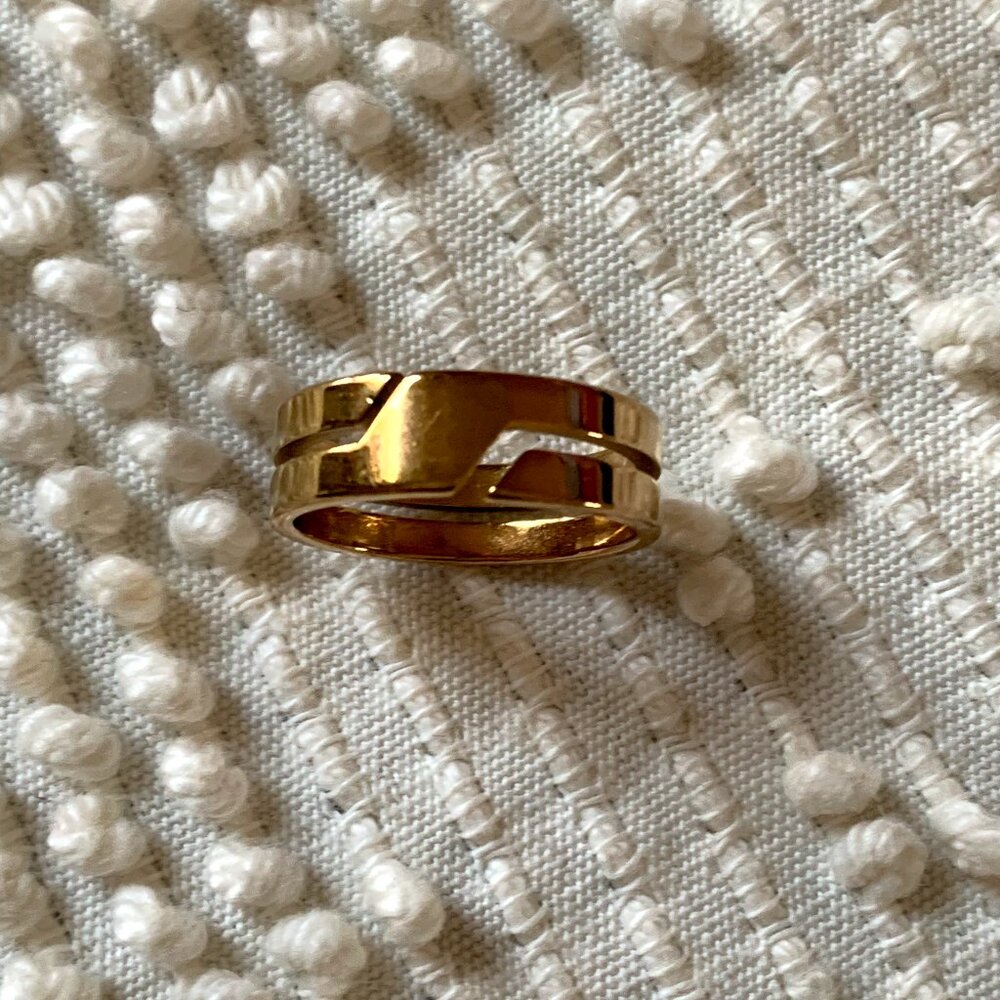 Rose Gold Asymmetrical Band Ring Size 8